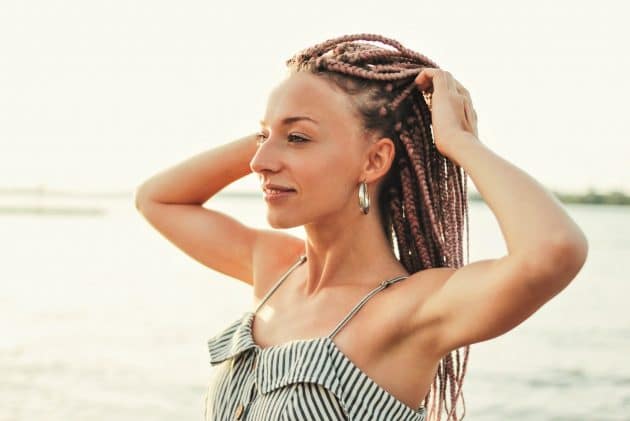  Box braids em cabelo liso