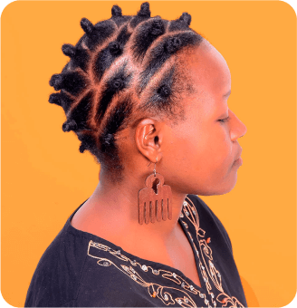 mulher negra com bantu knots