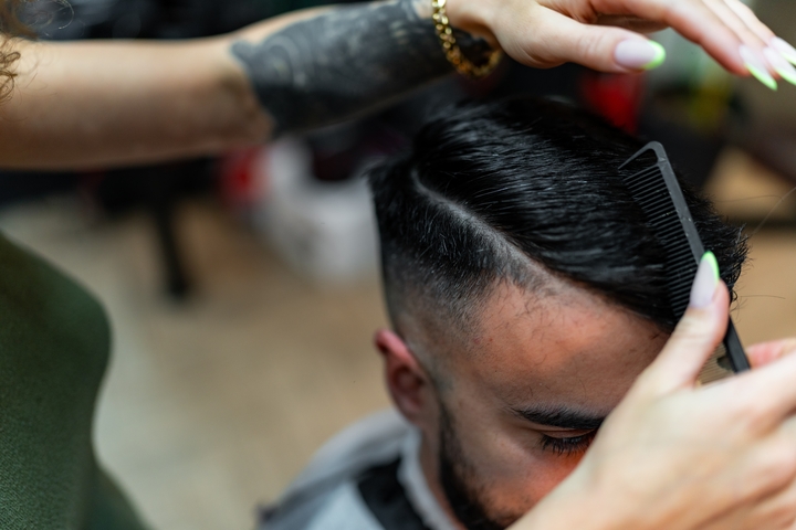 risco no cabelo